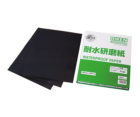 RIKEN CORUNDUM C34P100 Water Resistant Polishing Paper #100